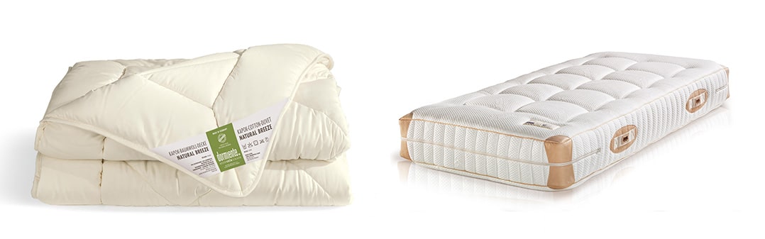 Natural Breeze Kapokdecke und Natural Deluxe Kapokmatratze von dormiente Natural Breeze Kapokdecke und Natural Deluxe Kapokmatratze von dormiente
